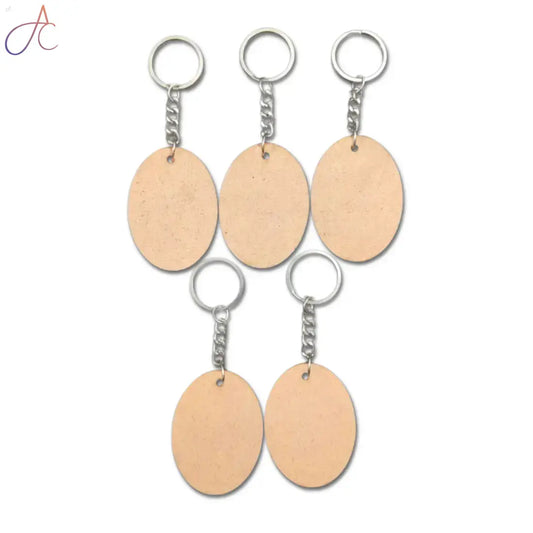 MDF Keychain Base Oval Set of 5
