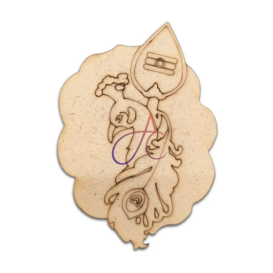 Pre Marked MDF Cutout Peacock with Vel