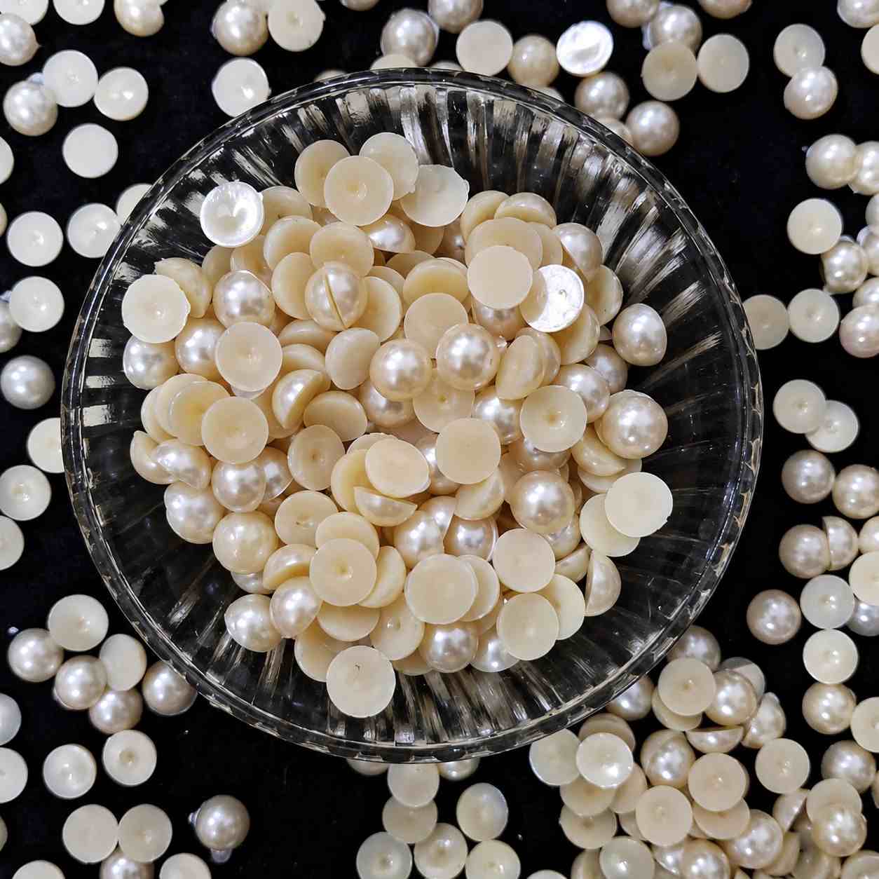 Half Round Pearl Beads