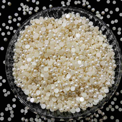Half Round Pearl Beads