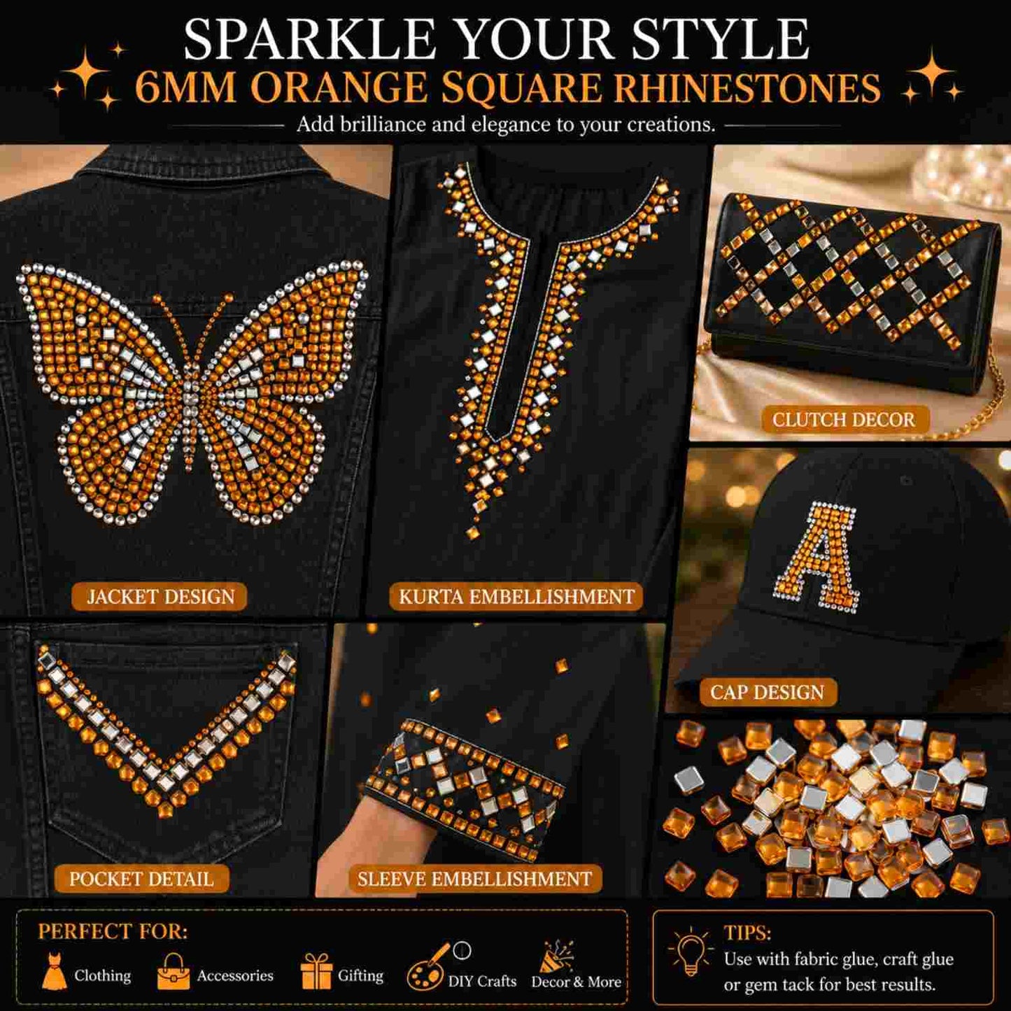 Rhinestones Square Shape