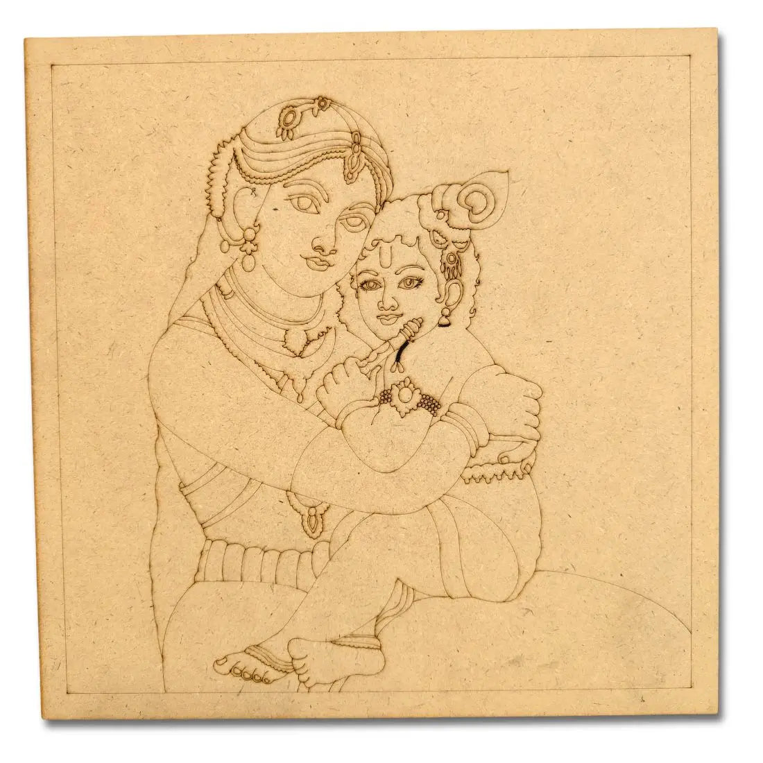 Pre-Marked Yashoda Maiya with Kanha Square Base