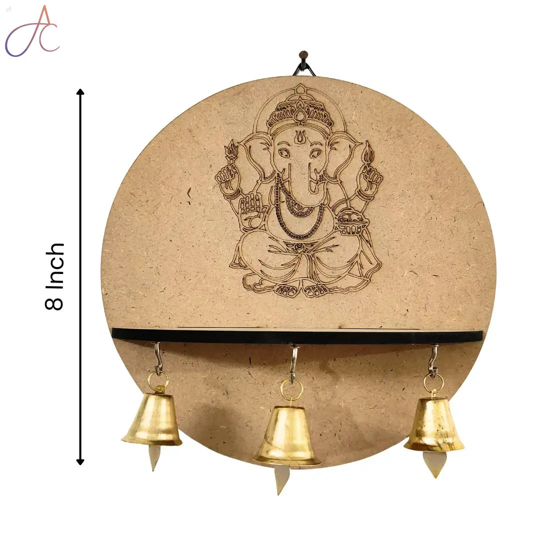Premarked Wall Mount Base Ganesha design with bells