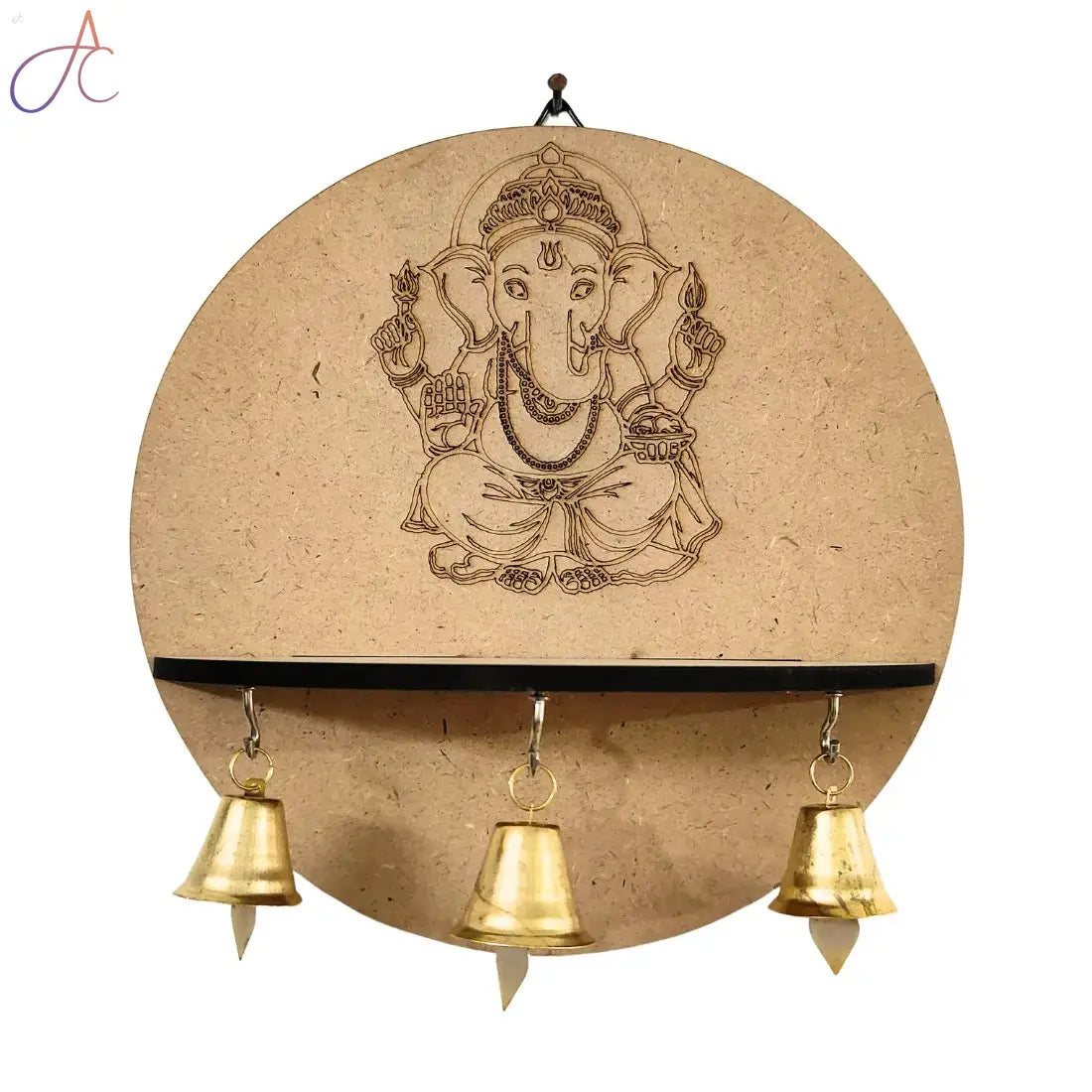 Premarked Wall Mount Base Ganesha design with bells