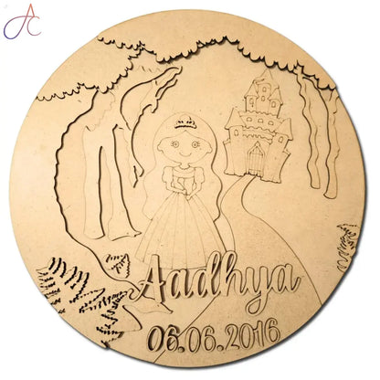 Kids Nameplate- Princess with Castle