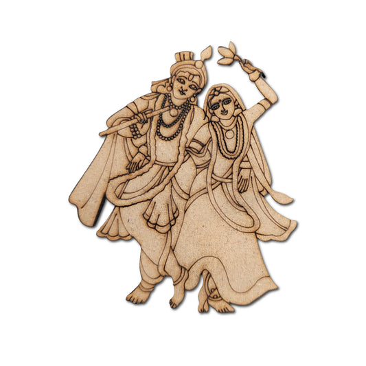 Pre Marked MDF Cutout Radha and Krishna