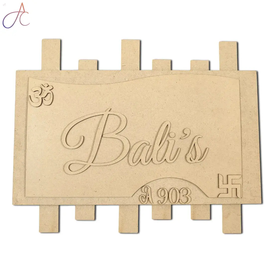 Rectangle Designer Name Plate Design-4