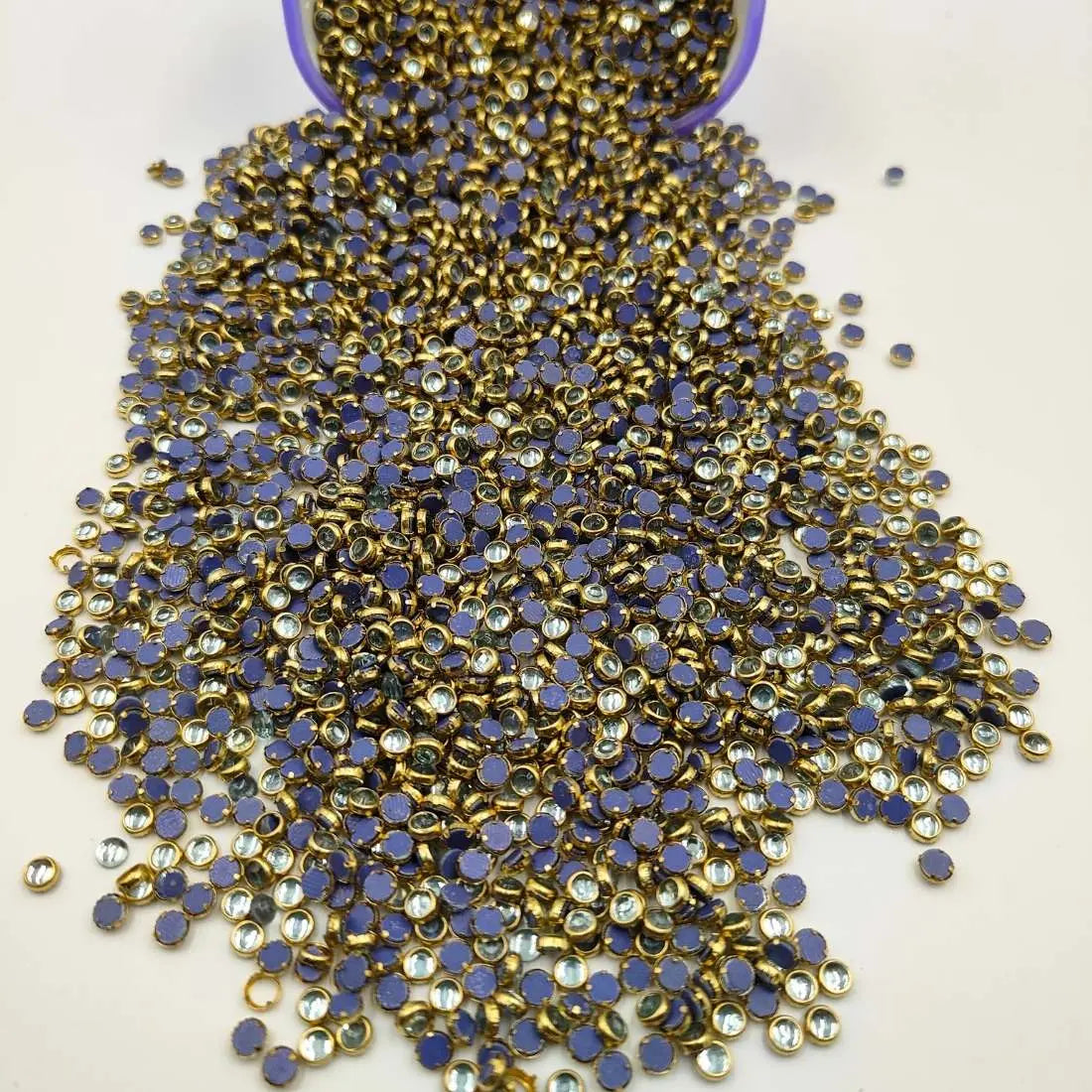 Round Kundan Mirror Stones