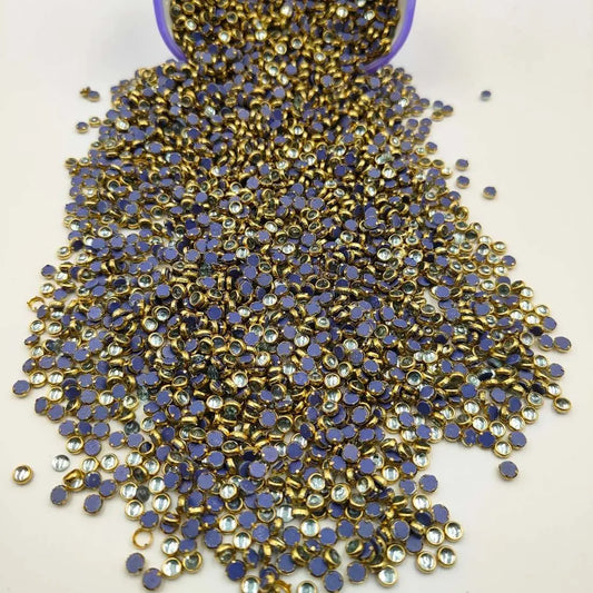 Round Kundan Mirror Stones