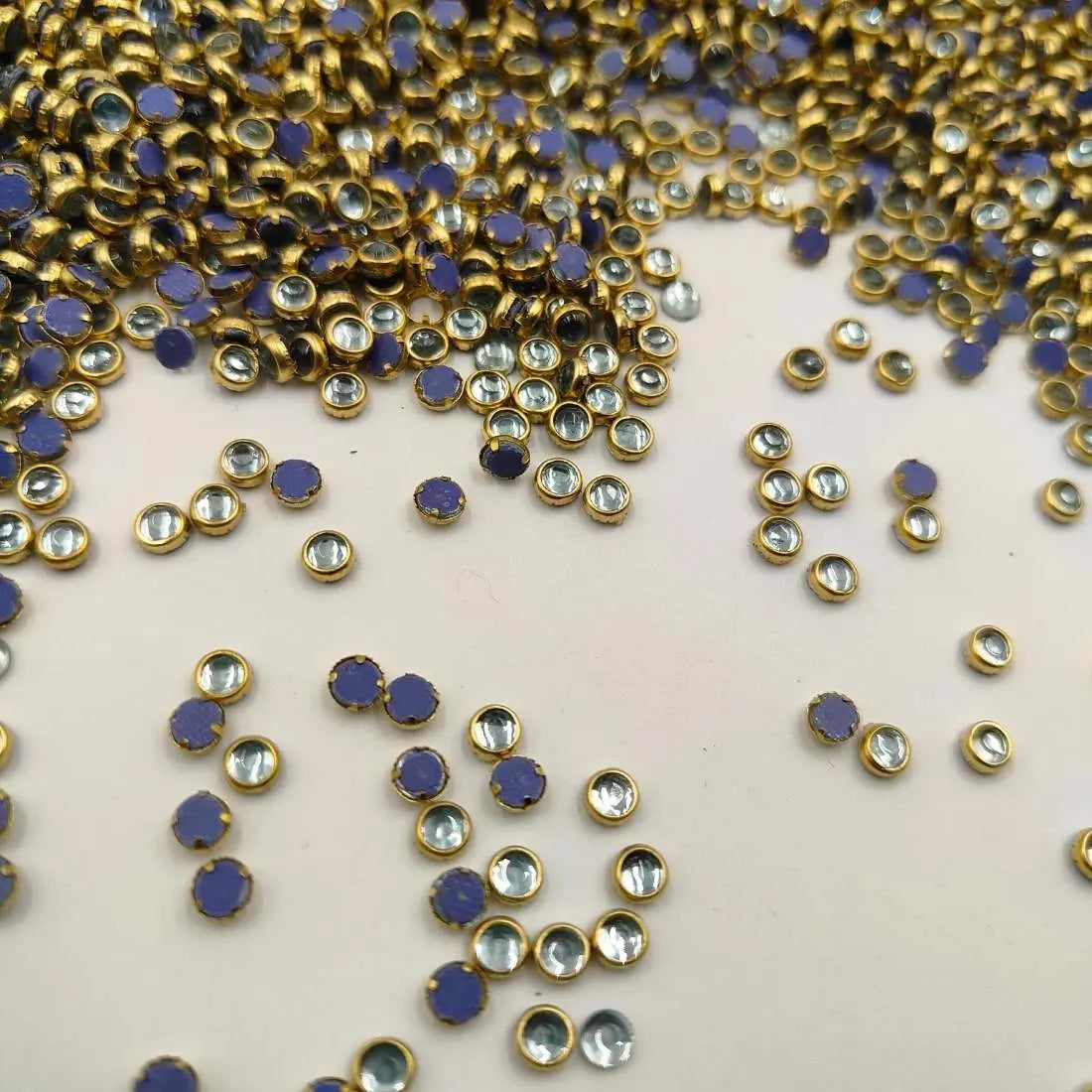 Round Kundan Mirror Stones
