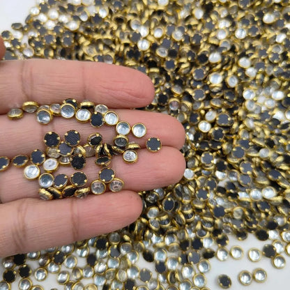 Round Kundan Mirror Stones
