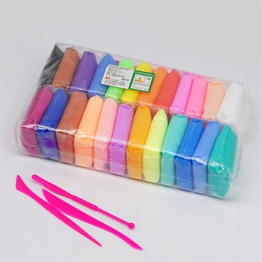 Super Light DIY Pack of 12 Air Dry Clay with 3 Tools Soft Creative Colorful Playing Clay Art