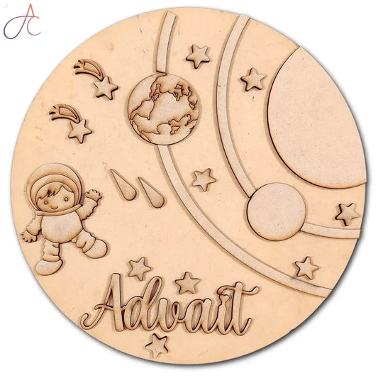 Kids Nameplate- Space Theme Round