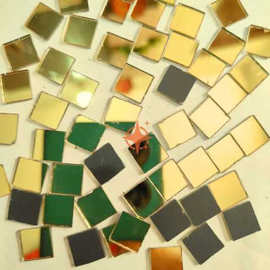 Glass Mirror- Square- Golden- 6MM