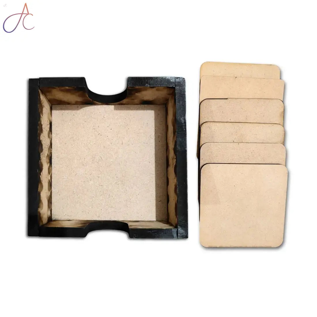 Square Coaster with Open Box Pack of 6