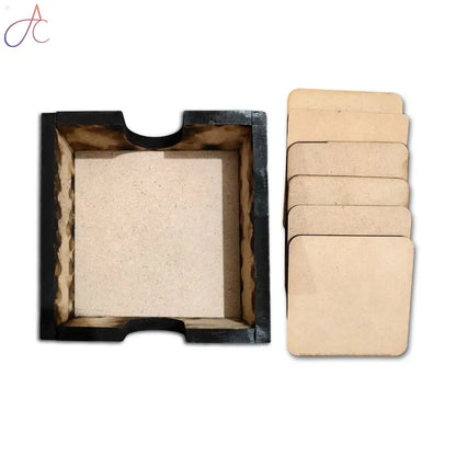 Square Coaster with Open Box Pack of 6
