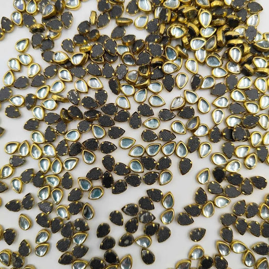 Tear Drop Kundan Mirror Stones