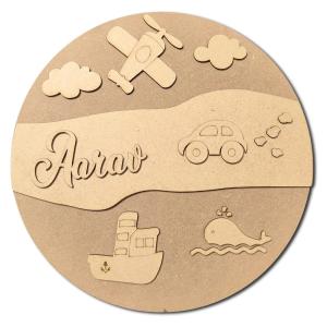 Kids Nameplate- Transport Theme