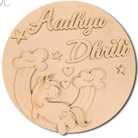 Kids Nameplate- Unicorn Theme