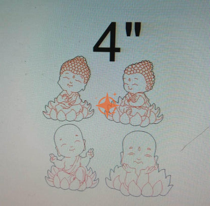 Pre Marked Baby Buddha- Set of 4