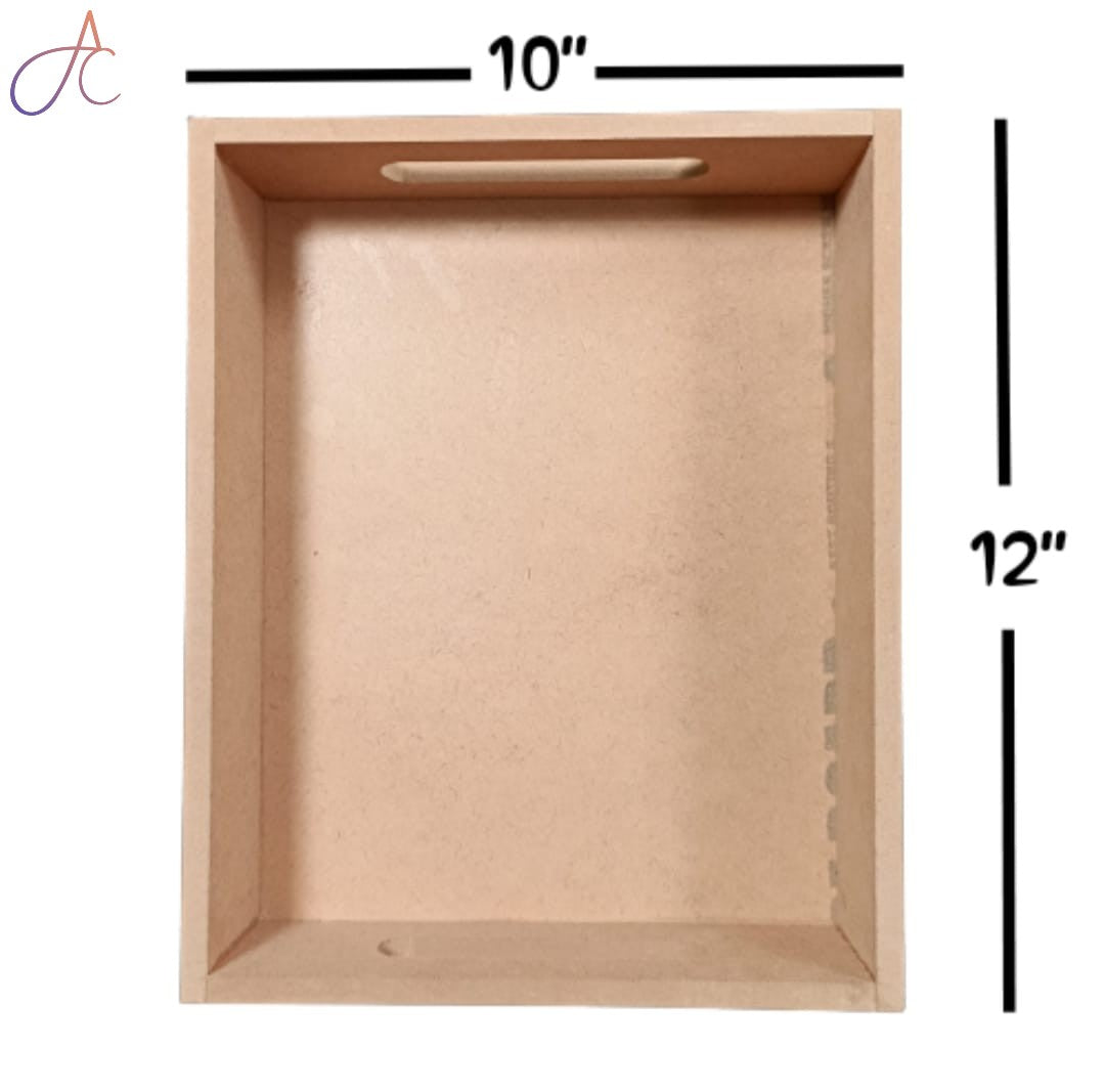Set of 3 Rectangle MDF Trays | MDF Tray for Decoupage Artists | Wooden Trays | 12*10, 11*9, 10*8 Height 2 Inch each
