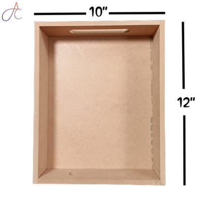 Set of 3 Rectangle MDF Trays | MDF Tray for Decoupage Artists | Wooden Trays | 12*10, 11*9, 10*8 Height 2 Inch each