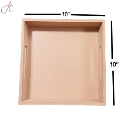 Set of 3 Square MDF Trays | MDF Tray for Decoupage Artists | Wooden Trays | 12*12, 10*10, 8*8 Height 2 Inch each