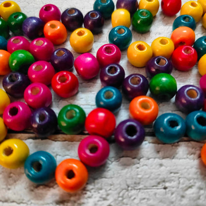 Multi-Color Wooden Beads