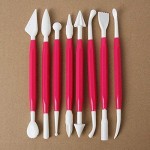 8 pcs plastic double headed and different shaped clay tools Multicolor