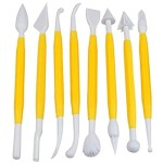 8 pcs plastic double headed and different shaped clay tools Multicolor