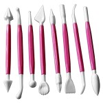 8 pcs plastic double headed and different shaped clay tools Multicolor