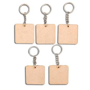 MDF Keychain Base Square Set of 5