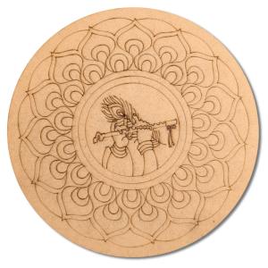 Pre-Marked Krishna Hand Rangoli with Lotus