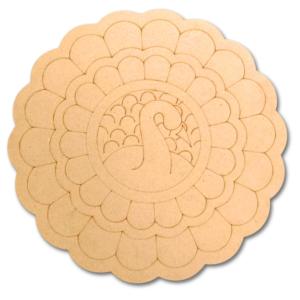 Pre-Marked Peacock Rangoli Design-05