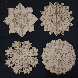 MDF Rangolis Set of 4 Pcs