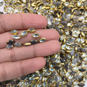 Eye Shape Kundan Mirror Stones - 9x5mm