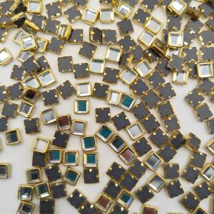 Square Kundan Mirror Stones