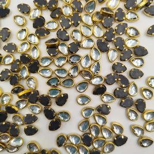 Tear Drop Kundan Mirror Stones