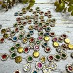 Multicolor Flower-Shaped Rhinestone Beads