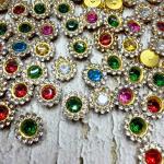 Multicolor Flower-Shaped Rhinestone Beads