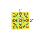 Interior Exterior Crafted Tabletop Flooring Wall Festive Decorative 2 x 2 inch Tiles Pack of 12 Tiles (Green, Red & Multi)