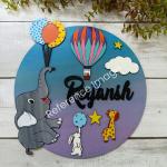 Kids Nameplate- Elephant Theme