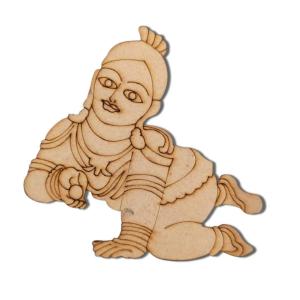 Pre Marked MDF Cutout Navaneetha Krishna (Laddu Gopala)