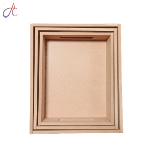 Set of 3 Rectangle MDF Trays | MDF Tray for Decoupage Artists | Wooden Trays | 12*10, 11*9, 10*8 Height 2 Inch each