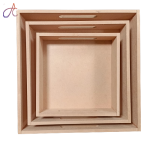 Set of 3 Square MDF Trays | MDF Tray for Decoupage Artists | Wooden Trays | 12*12, 10*10, 8*8 Height 2 Inch each