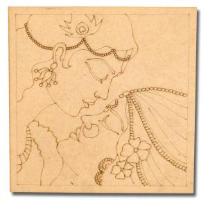 Pre-Marked Radha-Krishna Face Design Base