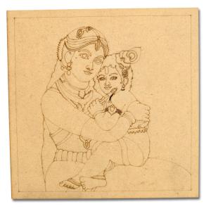 Pre-Marked Yashoda Maiya with Kanha Sqaure Base